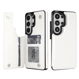 Wallet Double Button Flip Leather Case For Samsung Galaxy S26 Ultra S25 Edge S24 FE S23 A15 A16 A17 A26 A35 A36 A53 A54 A55 A56