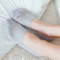 1/2 Pairs Women Lace Cotton Invisible No Show Socks Non-slip Summer Solid Color Short Socks Fashion Ankle Thin Slipper Socks