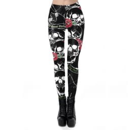 VIP FASHION Skeleton Women Leggings Cosplay Sexy Elastic Skinny Pants Holloween Costume 3D Printed Workout Fitness Leggings