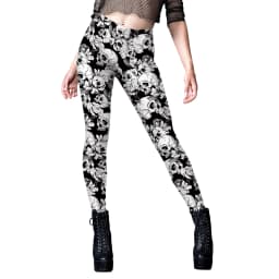 VIP FASHION Skeleton Women Leggings Cosplay Sexy Elastic Skinny Pants Holloween Costume 3D Printed Workout Fitness Leggings