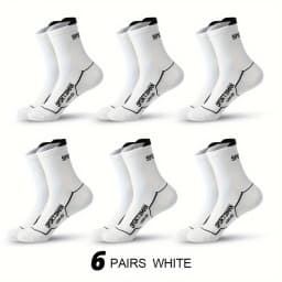 6 Pairs Socks Men's Short Socks Sweat Absorbent and Odorous Basketball Socks Running Sports Socks Breathable Mesh Men's Socks