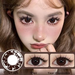 Bio-essense 1 Pair Big Eyes Black Lenses Korean Natural Lenses Yearly Color Contact Lenses Eyes with Gray Beautiful Pupil Lentes