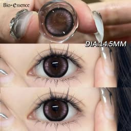 Bio-essense 1 Pair Big Eyes Black Lenses Korean Natural Lenses Yearly Color Contact Lenses Eyes with Gray Beautiful Pupil Lentes