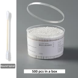 500pcs Bamboo Double-Ended Cotton Swabs - Gentle for Ears & Makeup, Unscented Disposable Ear Cleaning Cotton Swab Lip Tint