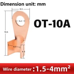 10/50PCS Copper OT Terminal Non-Insulated Wire Connector Bare Electrical Cable Terminals Lug Battery Ring Crimp Terminal 10-100A