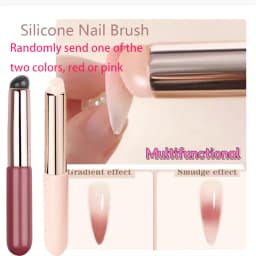 Nail Art Silicone Brush Reusable Mirror Powder Pigment Applying Manicure Tool Gradient Effect Nail Arts Silicone Applicator
