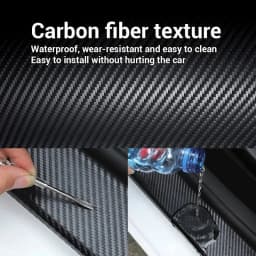1-5m Nano Carbon Fiber Car Tape Sticker Door Mirror Paste Protector Strip DIY Protection Protective Film Waterproof Adhesive