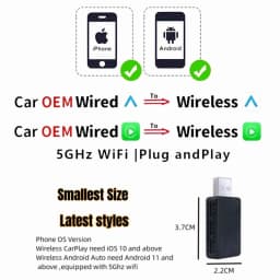 2in1 Wireless CarPlay Dongle Wireless Android Auto Adapter AI Smart Box Car Intelligent Systems For Car With Wired CarPlay