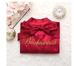 Bride Bridesmaid Wedding Robe Embroidery Kimono Bathrobe Gown Nightgown Casual Satin Short Women Sexy Nightwear Sleepwear