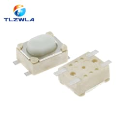 100PCS DC12V 50mA Micro Button Tact Switch SMD 4Pin 3X4X2.5MM White Tactile Tact Push Button Micro Switch Momentary 3*4*2.5mm