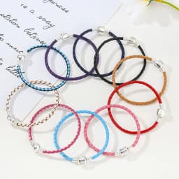 BAOPON Dropshipping High Quality 9 Colors Leather Chain Charm Bracelets with DIY Fine Bracelet for Women Girls Jewelry Gift