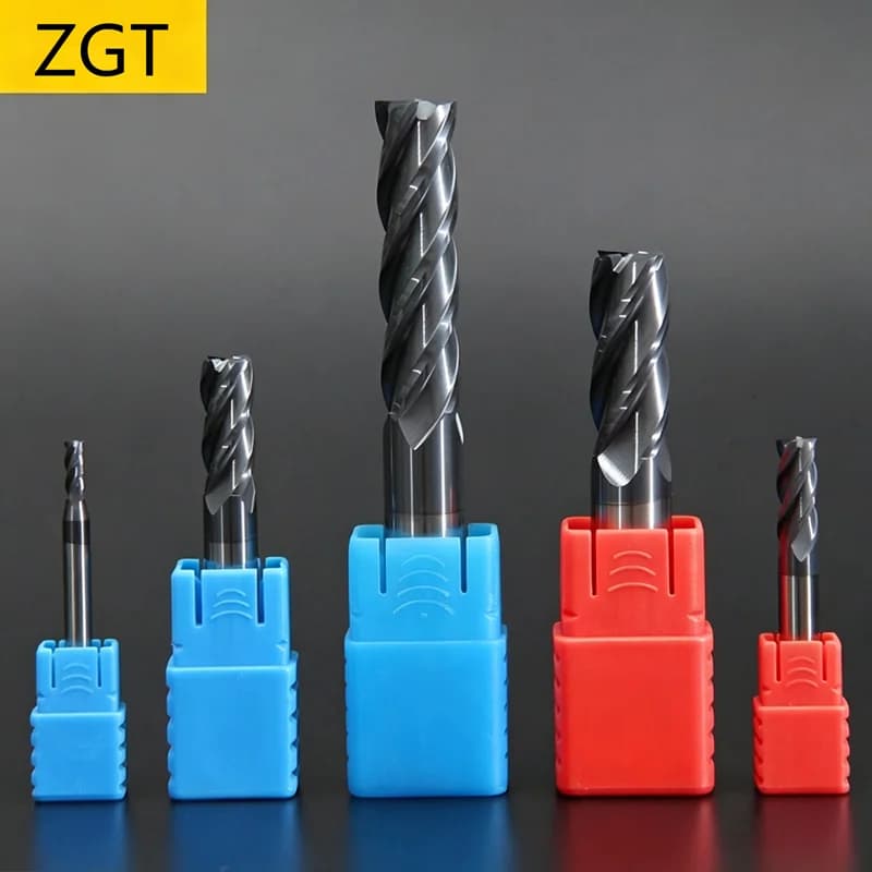 ZGT Endmill Alloy Carbide Tungsten Steel Milling Cutter End Mill HRC50 4 Flute 4mm 6mm 8mm 10mm 12mm 14mm 16mm Metal Cutter Tool