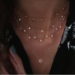 New Gold-plate Crystal Stars Pendant Necklaces For Women Necklace 2020 Multilevel Female Boho Vintage Jewelry Wedding Gift