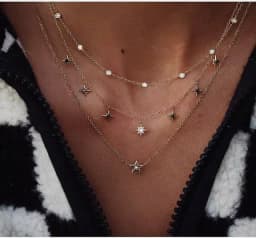 New Gold-plate Crystal Stars Pendant Necklaces For Women Necklace 2020 Multilevel Female Boho Vintage Jewelry Wedding Gift