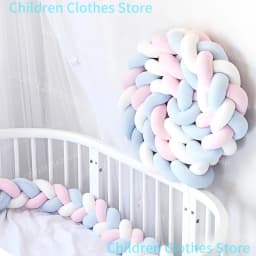 1-4M Baby Bed Bumper Handmade Knotted Braid Weaving Plush Crib Protector Infant Knot Pillow Baby Room Decor