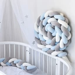 1-4M Baby Bed Bumper Handmade Knotted Braid Weaving Plush Crib Protector Infant Knot Pillow Baby Room Decor