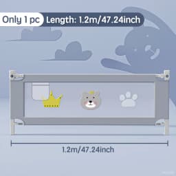 PANGDUBE 1 Piece Baby Safety Railing for Children Bed Rail Guard Protective Barrier for Kid Bed Need to Screw Installation