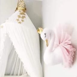 Golden Crown Swan Doll Art Wall Hanging Baby Girl Room Decor Birthday Photography Props Swan Animal Fill Doll Decoration Gift