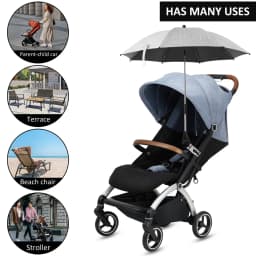 Universal Sun Umbrella for Baby Stroller UV Protection Pram Umbrella 360° Adjustable Rainproof and Windproof Sunshade Parasol