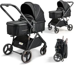 Hibobi Cirro / Aurora Baby Stroller, Foldable Compact Stroller with Large Canopy, 7.9kg/9.5kg One-Hand Easy Fold