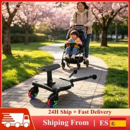 2 Kids Travel Universal Stroller Ride On Board Sit &Stand Buggy Board Anti-Slip Stroller Auxiliary Pedal for Family Outings Mall