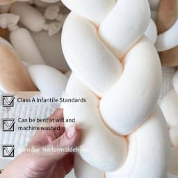 Baby Cot BumperInfant Bebe Crib Protector Cot Bumper Bumper for Room Deco Bed Braid Baby Bumper Bed Braid Knot Pillow Cushion