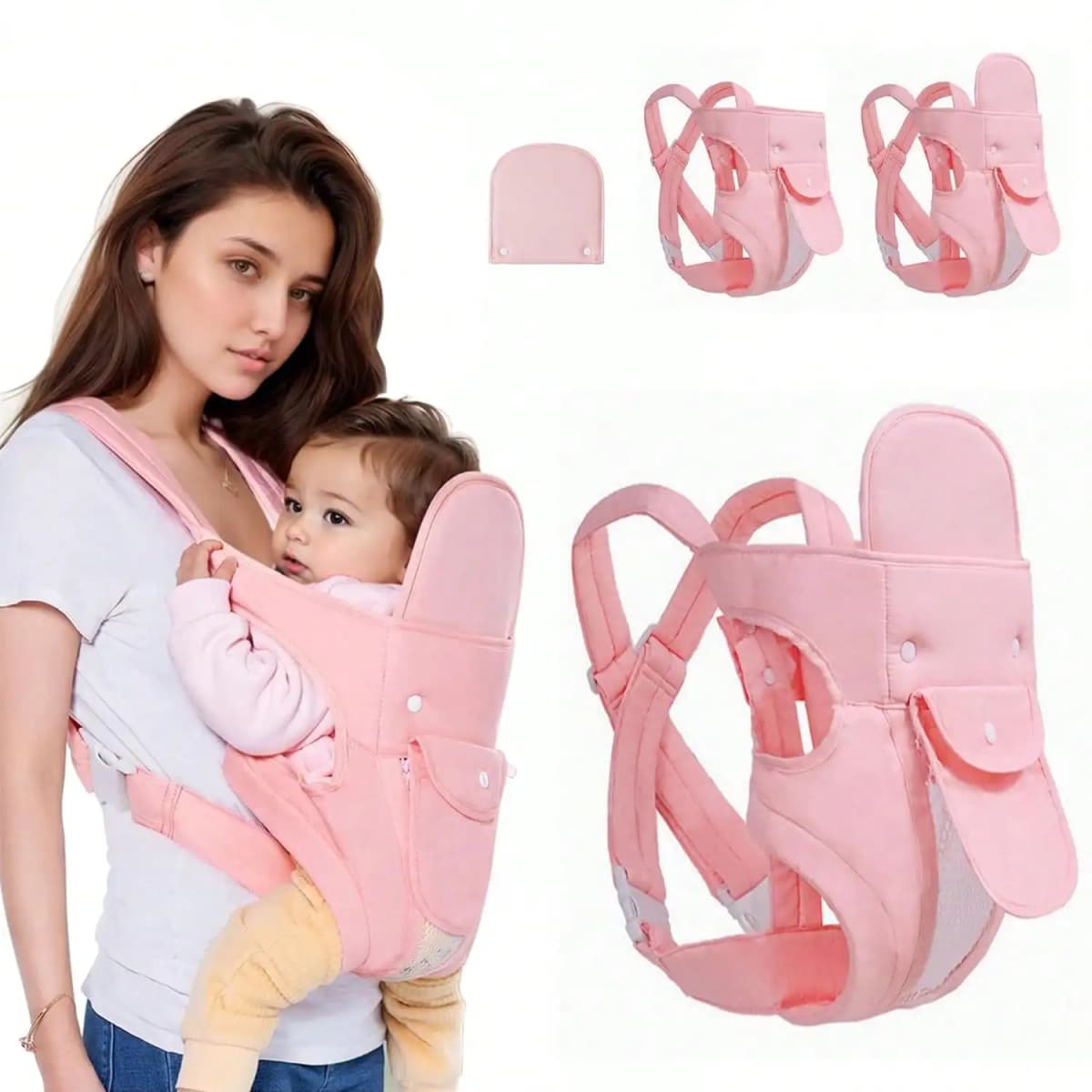 0-24 Months Baby Carrier with Adjustable Shoulder Strap Ergonomic Newborn Carrier with Breathable Mesh Fabric Carrier