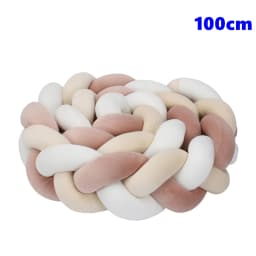  1M/2M/3M/4M Knot Braid Baby Bed Bumper Infant Cradle Protector Plush Pillow Cushion Crib Anti-collision Room Decor