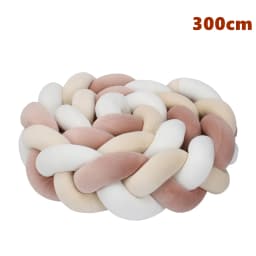  1M/2M/3M/4M Knot Braid Baby Bed Bumper Infant Cradle Protector Plush Pillow Cushion Crib Anti-collision Room Decor