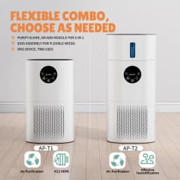 ROUNY 2-in-1 Air Purifier & Humidifier, Multi-Function Appliance, Deodorizing & Fog-Free Humidification, White