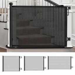 Retractable Baby Gate Punch-free Pets Stair Gate Dog Cat Stair Door Fence Childproof Net No-Drill Mesh Kids Safety Doorway