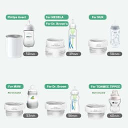 BornBL N1S Portable Baby Bottle Warmer, Fast Heating Travel Milk Warmer, 8800mAh Breastmilk Warmer On The Go with 3 Adapters