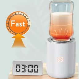 BornBL N1S Portable Baby Bottle Warmer, Fast Heating Travel Milk Warmer, 8800mAh Breastmilk Warmer On The Go with 3 Adapters