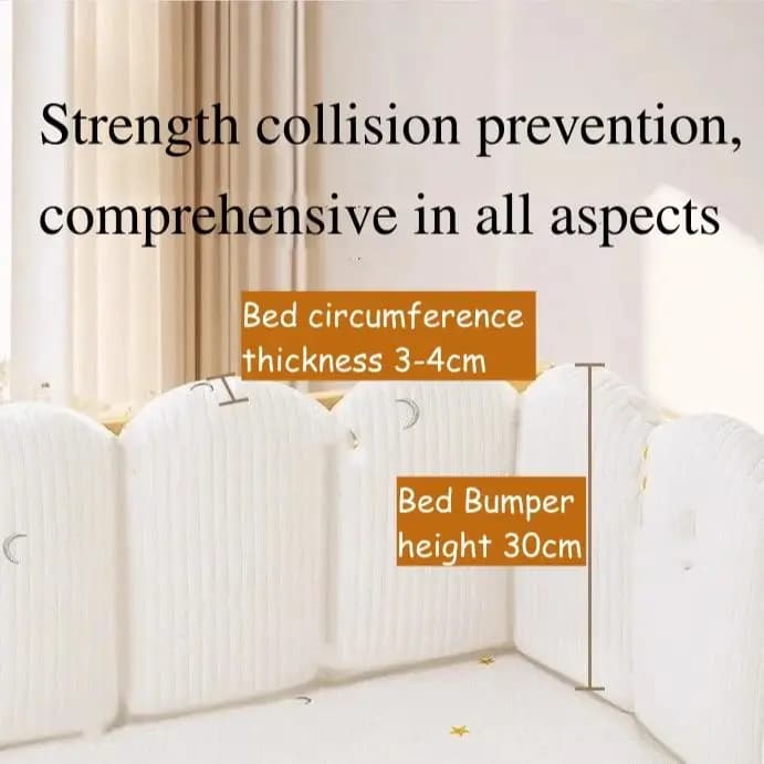 Multi-size Baby Crib Guard Rail Soft Padding,Infant Crib Bumper Liner Cartoon Print Cushioned Bed Fence Baby Bed Bumper