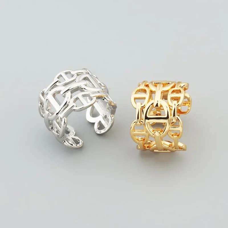 2026 European and American Trendy Cool Three-layer Hollow Pig Nose Ring Opening Average Size Male and Female Temperament Jewelry