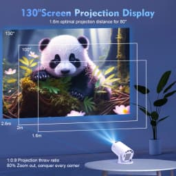 Magcubic Mini Projector Support 8K 720P with Dual Band WIFI6 5G Wireless Android 14 290 ANSI 180° Rotatable Video HY300 Pro