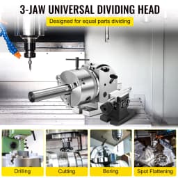 SucceBuy Dividing Head Precision Semi Universal BS-0 5" / 4" 3-Jaw Indexing Head Tailstock & Chuck for Drilling Milling Grinding