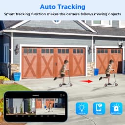 Hiseeu 8MP Wifi Survalance Camera Dual Screen & Dual Lens Color Night Vision Ai Auto Tracking Outdoor Wireless Security Camera