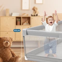 IMBABY Baby Playground 120x160cm Baby Playpen Grey Children's Fence Box with Protective Angle Game Playpen for Children Activity