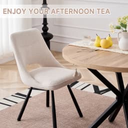 EGOONM Nordic Round Dining Table 100CM, MDF Tabletop Black Metal Legs Dinner Table for Dining Room Kitchen Home Furniture
