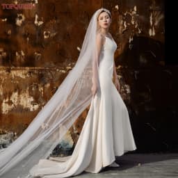 TOPQUEEN V30 Real Photos Long 3M Cathedral Bridal Veil White Ivory Wedding Tulle With Hair Comb for Women Marriage Banquet