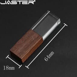 JASTER Crystal Wooden USB Flash Drive Pen Drive U Disk Memory Stick Pendrive 4GB 8GB 16GB 32GB 64GB Wedding Gift Thumb Drive