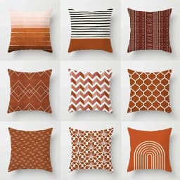 Brown Series Modern Simple INS Pillowcase Square Sofa Pillow Cover Striped Lattice Cushion 45*45cm