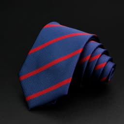 New Men's Tie Classic Stripe 7cm Jacquard Red Blue Green Necktie Daily Wear Cravat Wedding Party Dress Accessories Gift For Man