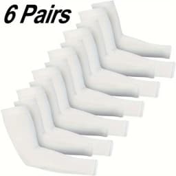 KKJOY 6 Pairs Unisex Cooling Arm Sleeves Compression Breathable Moisture Wicking for Men Women Sports Outdoor UV Protection