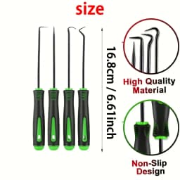 10/4Pcs Precision Pick and Hook Set, Car Auto Oil Seal/O-Ring Seal Gasket Pick Mini Precision Hooks Professional Puller Remover