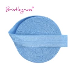 BRISTLEGRASS 2 5 10 Yard 5/8" 15mm Solid Shiny Fold Over Elastic FOE Spandex Satin Band Tape Hair Tie Headband Dress Sewing Trim