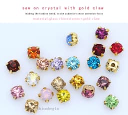 100p 3mm color Sew on crystal glass Diamante Rhinestone jewels Gold Cup Claw Montees 4hole Sewing Stone Beads DIY craft clothes