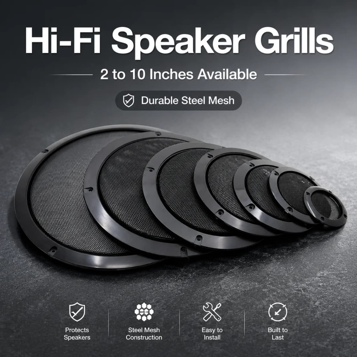 HIFIDIY LIVE 4 5 6 8 10 Inch Speaker Net Cover High-Grade Car Home Mesh Enclosure Speakers Plastic Frame Metal Iron Wire Grilles