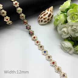 1 yard Rhinestone Chain Pearl Crystal Chain Sew On Trims Wedding Dress Costume Applique #ZL01-25